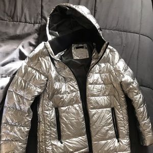 Calvin Klein NWOT silver puffer jacket